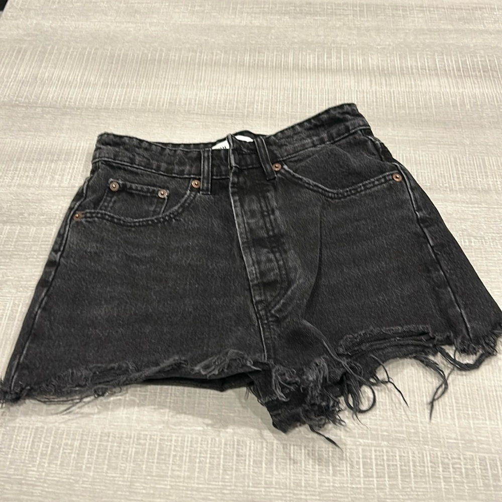 Zara high rise black Jean shorts. Size 2. Perfect condition.